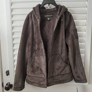Kristen Blake Brown Plush Zipper Jacket NWT